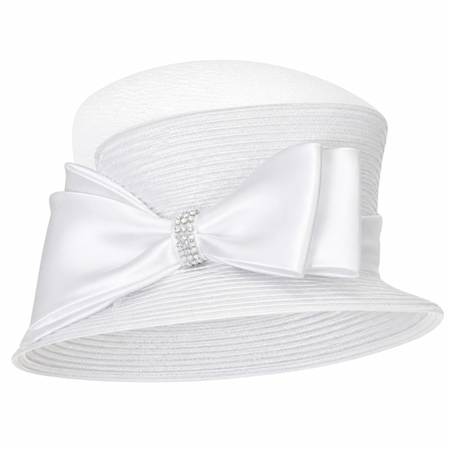 Giovanna 0980-WHT-H Womens Church Hat