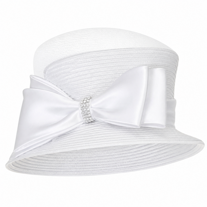 Giovanna 0980-WHT-H Womens Church Hat