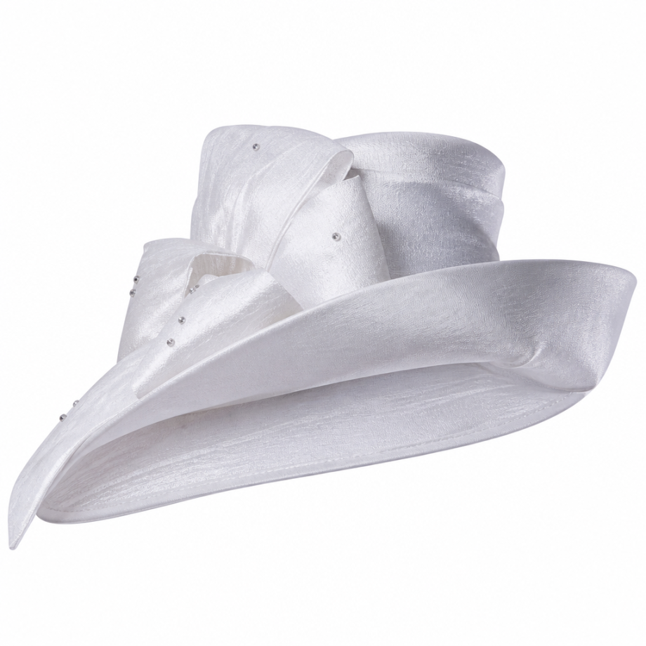 Giovanna 0946-WHT-H Church Hat