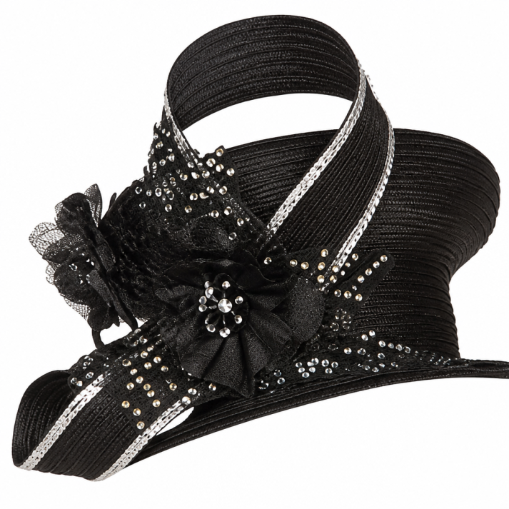 Giovanna D1538-BLK-H Church Hat