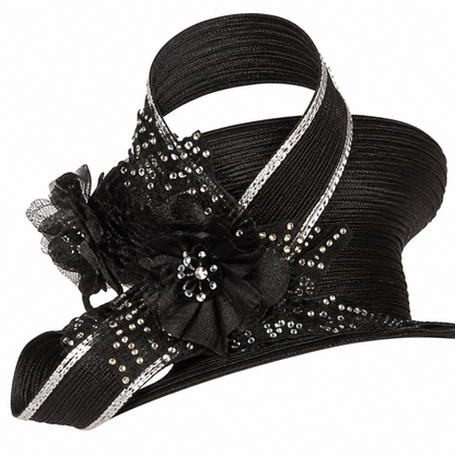 Giovanna D1538-BLK-H Church Hat