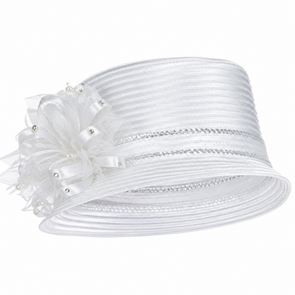 Giovanna D1345-WHT Ladies Church Hat