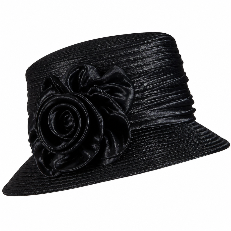 Giovanna S0743-BLK-H Ladies Church Hat