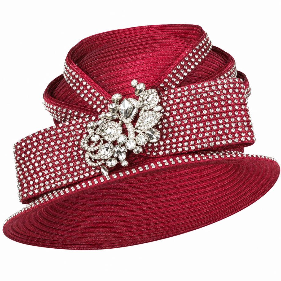 Giovanna D1570-RED-H Church Hat