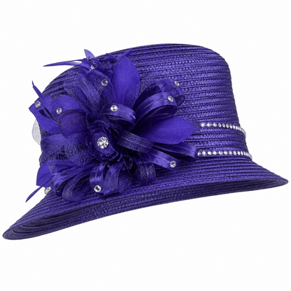 Giovanna D1529-PUR-H Church Hat