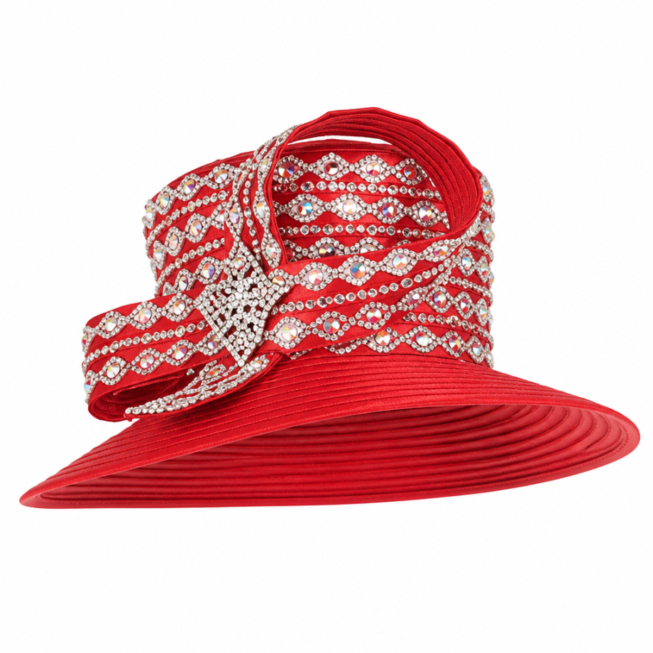 Giovanna G1185-BKRD Church Hat