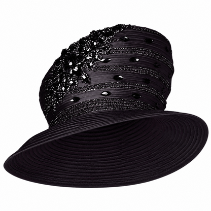 Elite Champagne 6461-BLK-H Church Hat