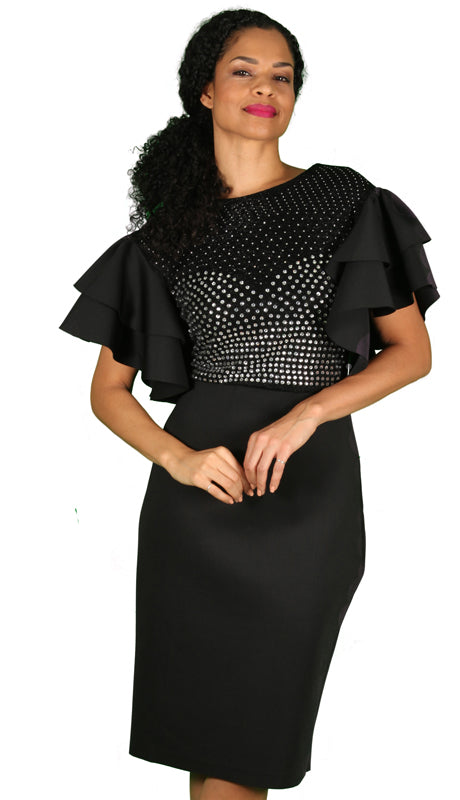 Diana Couture 8535-BLK Church Dress