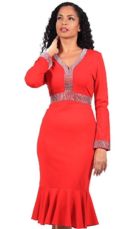 Diana Couture 8652-RED Church Dress