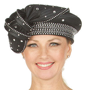 Giovanna HR22124-BLK Church Hat