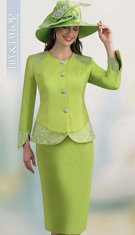 Lily And Taylor 4591-LIME First Church Suit