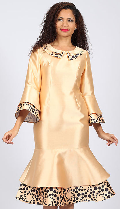 Diana Couture 8881-GLD Church Dress