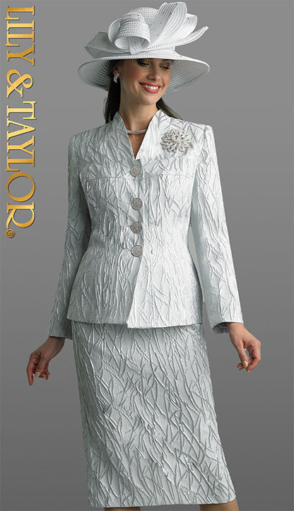 Lily And Taylor 4818-SLV Church Suit