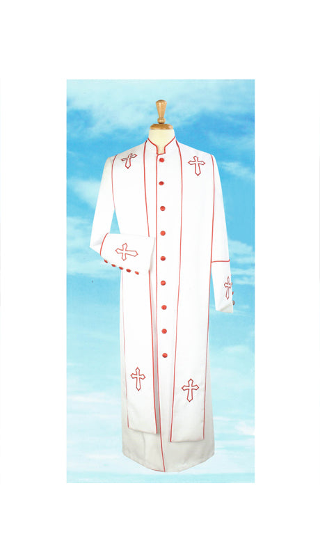 Sapphire Collection Mens Church Robe 3-WHTRED