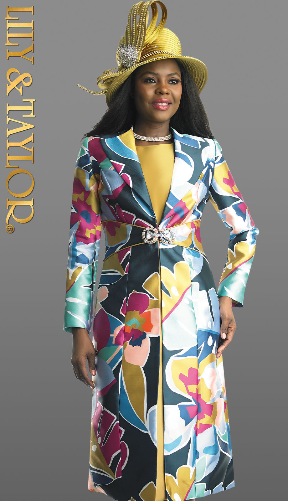 Lily and Taylor 4895-CANARY Jacket Dress