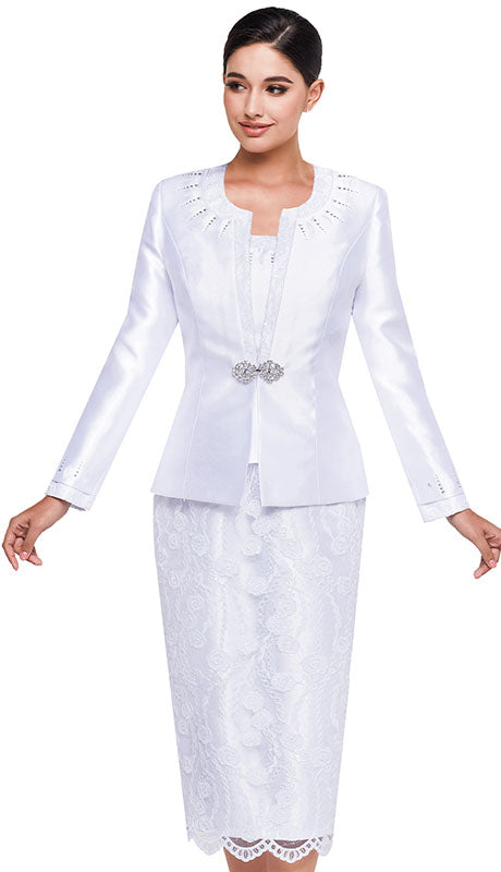 Serafina 4305-WHT Church Suit