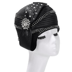 Giovanna HR22107-BLK Church Hat