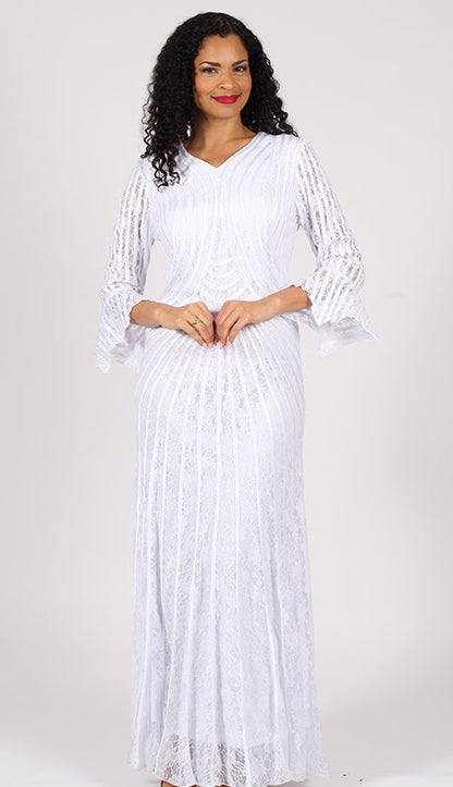 Diana Couture 8742-WHT Church Dress