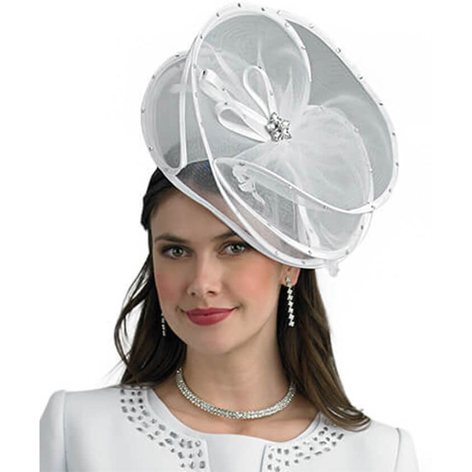 Lily And Taylor H121-WHT-QS Church Hat