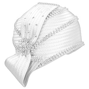 Giovanna HR22107-WHT Church Hat