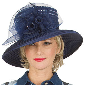 Giovanna HR22125-NVY Church Hat