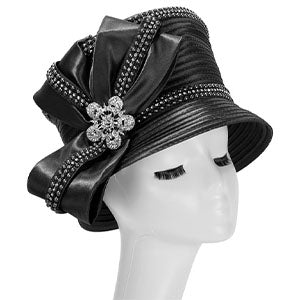 Giovanna HR22112-BLK Church Hat