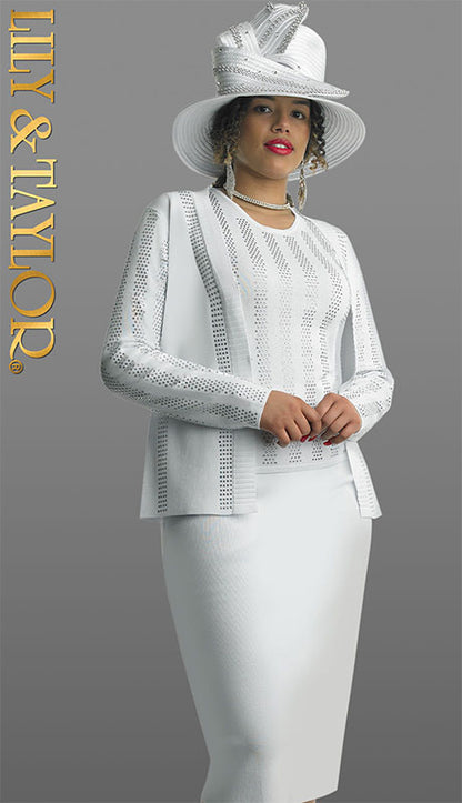 Lily And Taylor 651-WHT Church Suit