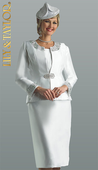 Lily And Taylor 3800-H Church Suit-Hat