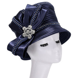 Giovanna HR22112-NVY Church Hat