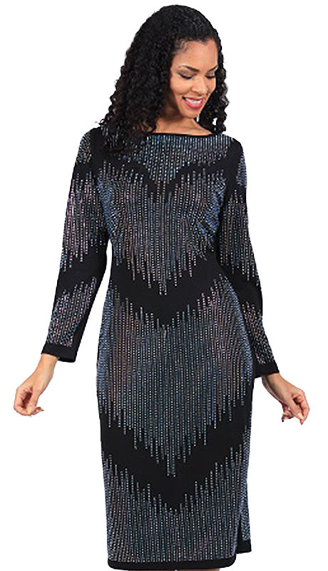 Diana Couture 8661-BLK Church Dress