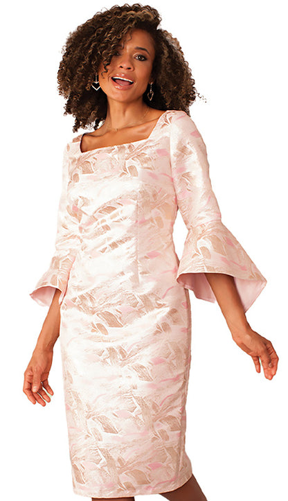 Chancele 9707-PEACH Church Dress