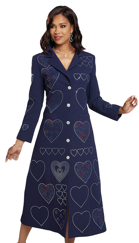 Donna Vinci 5775-NVY-IH Church Dress