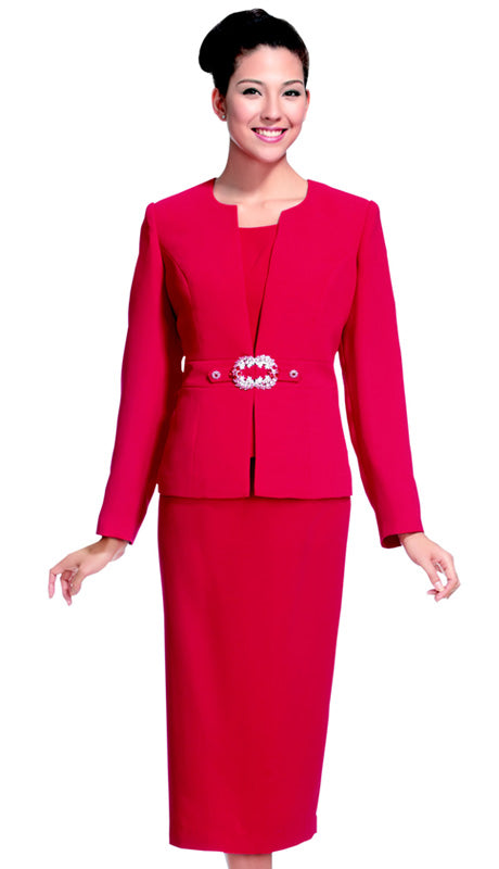 Nina Massini 2265-RED  ( 2pc Renova Designer Church Suits For Women  )