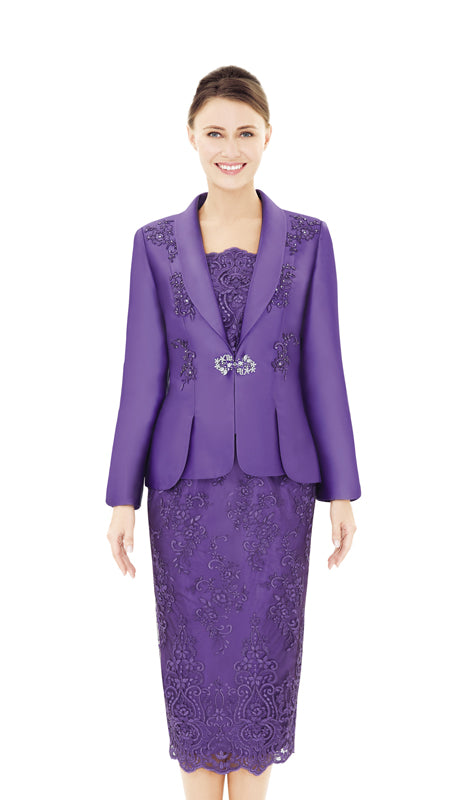 Nina Massini 2537-PUR Church Suit