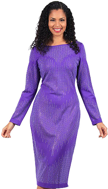 Diana Couture 8661-PUR Church Dress