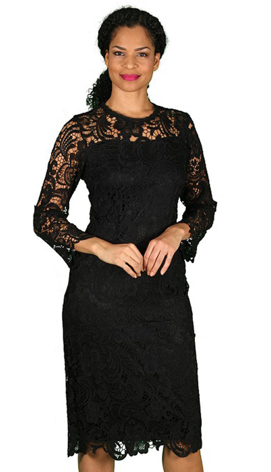 Diana Couture 7069-BLK Church Dress
