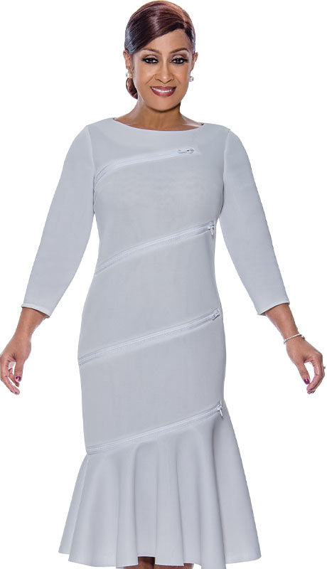 Dorinda Clark Cole 4971-WHT-QS Church Dress