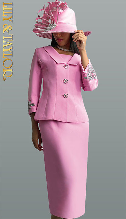 Lily And Taylor 4590-PNK Elegant Church Suit