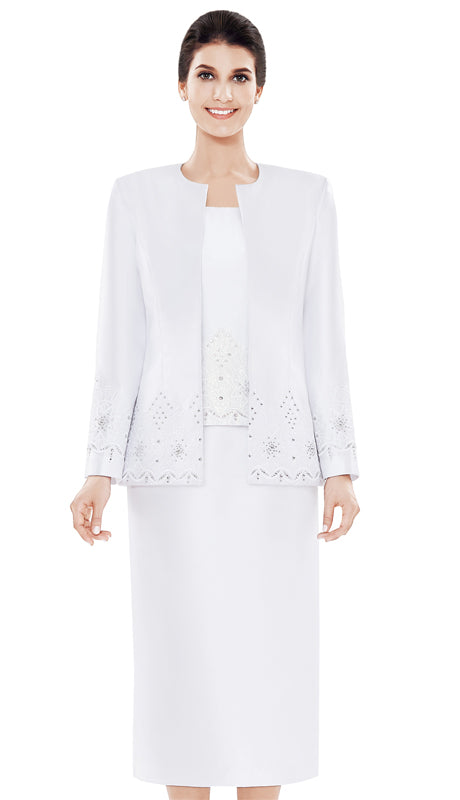 Nina Massini 2485-WHT Church Suit