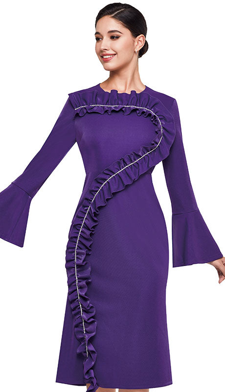 Serafina 6436-PUR Church Dress