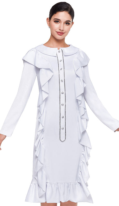 Serafina 6437-WHT Church Dress