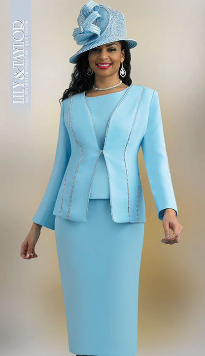 Lily And Taylor 4619-BLU Church Suit