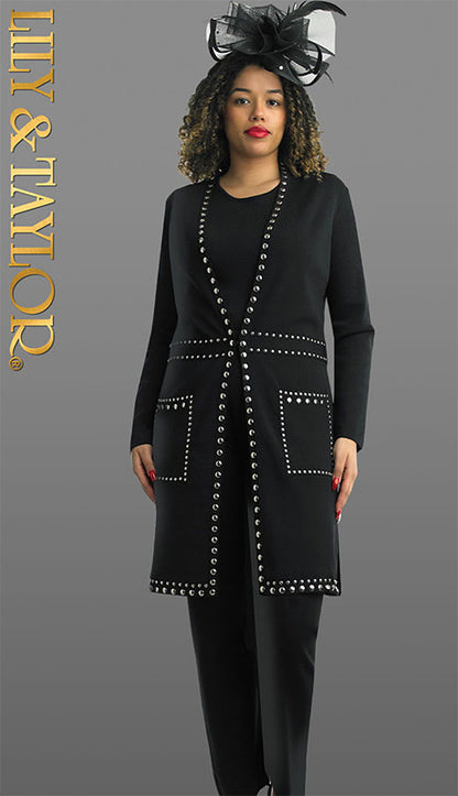 Lily And Taylor 783-BLK Ladies Pant Suit