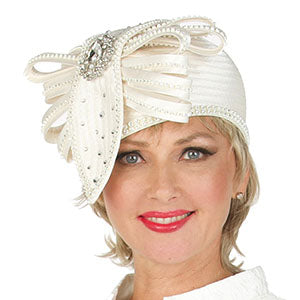 Giovanna HR22128-WHT Church Hat