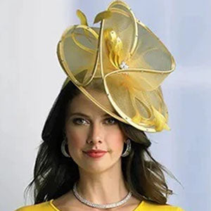 Lily And Taylor H121-YEL-QS Church Hat