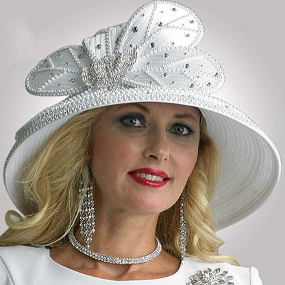 Lily And Taylor H376-WHT Church Hat