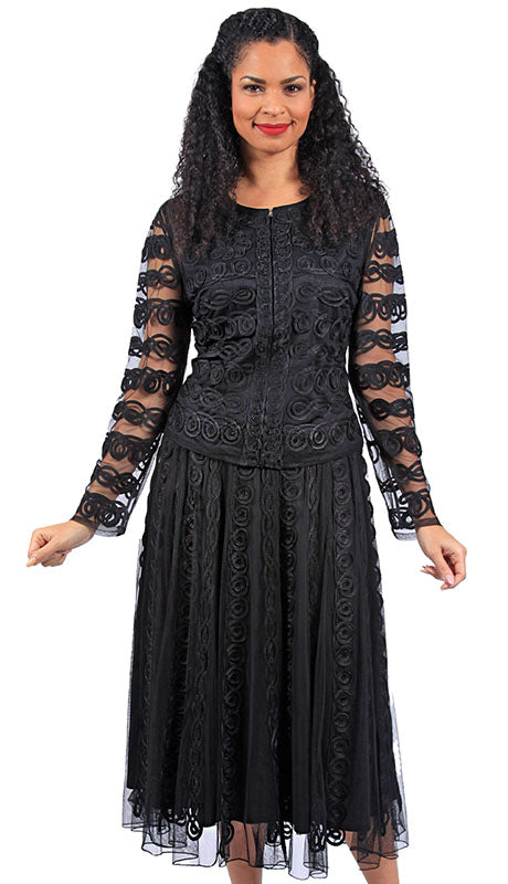 Diana Couture 8701-BLK Church Suit