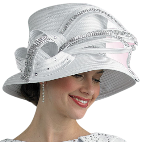 Lily And Taylor H109-WHT Church Hat