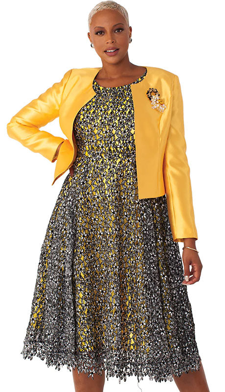 Chancele 4805-YEL Jacket Dress