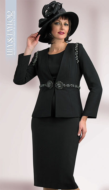 Lily And Taylor 4637-BLK Church Suit